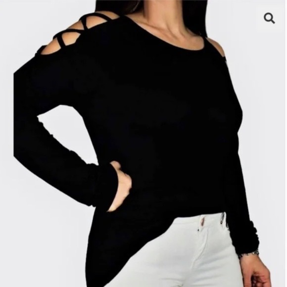 Stitches&Stripes Emmie Lace-Up Shoulder Cutout Pullover - Picture 12 of 14